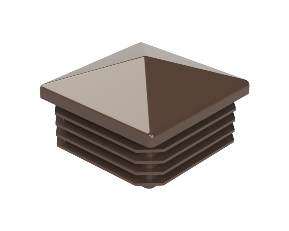 Krytka plastová so strieškou 50 x 50 mm, hnedá
