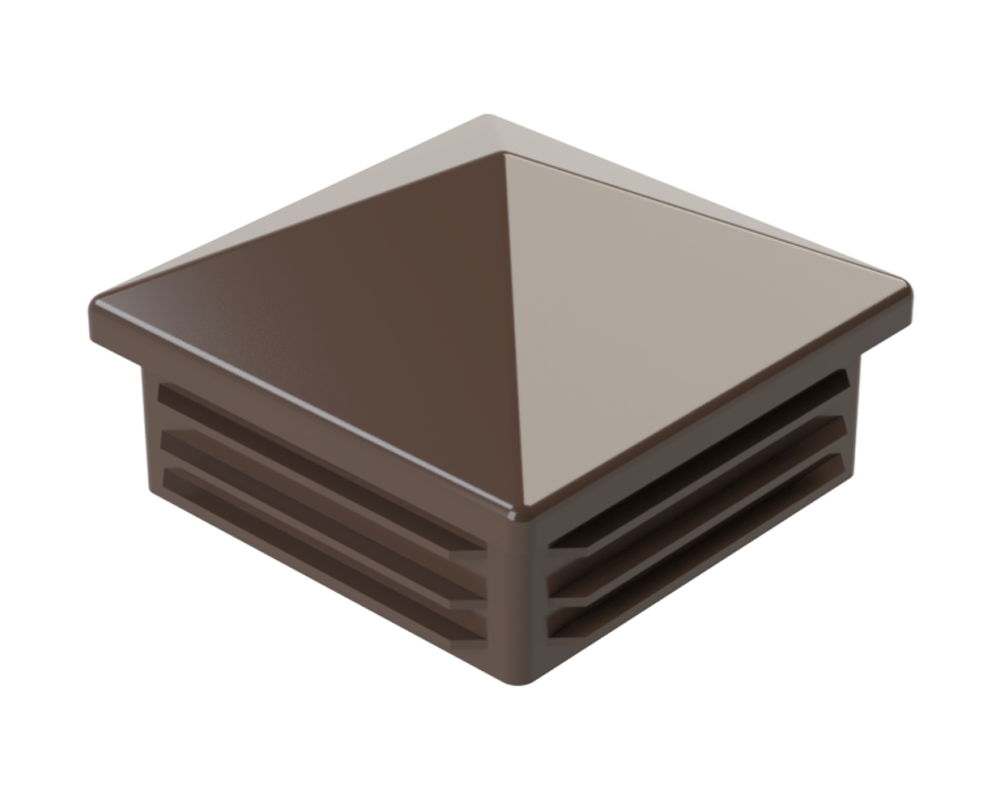 Krytka plastová so strieškou 60 x 60 mm, hnedá