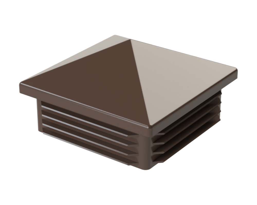 Krytka plastová so strieškou 80 x 80 mm, hnedá