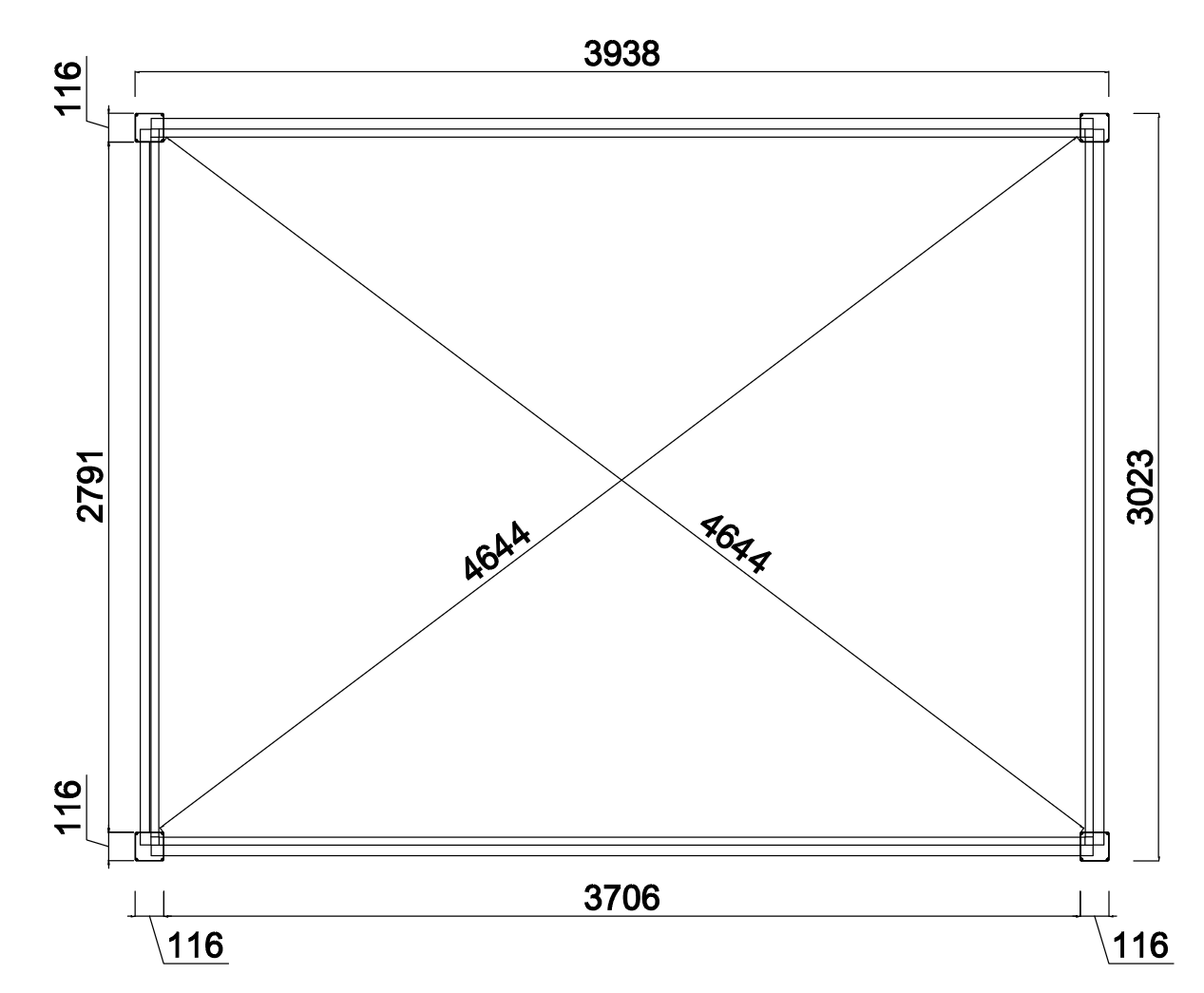 Bioklimatická pergola, hliníková 3 x 4 m, samostatne stojaca