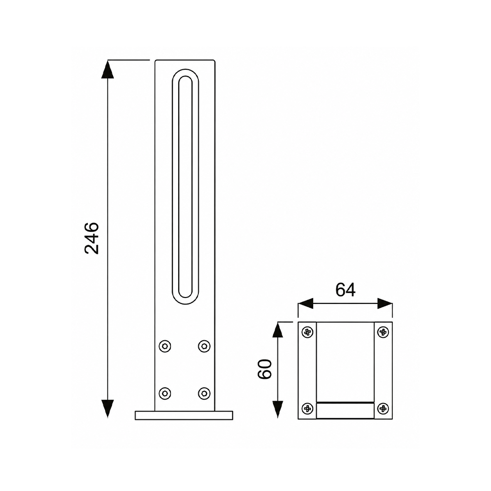 Vonkajšie LED osvetlenie VERTICAL, CORTEN, H = 246 mm