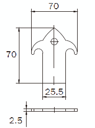 Kobet pre plechové výplne 70 x 70 x 2,5 mm