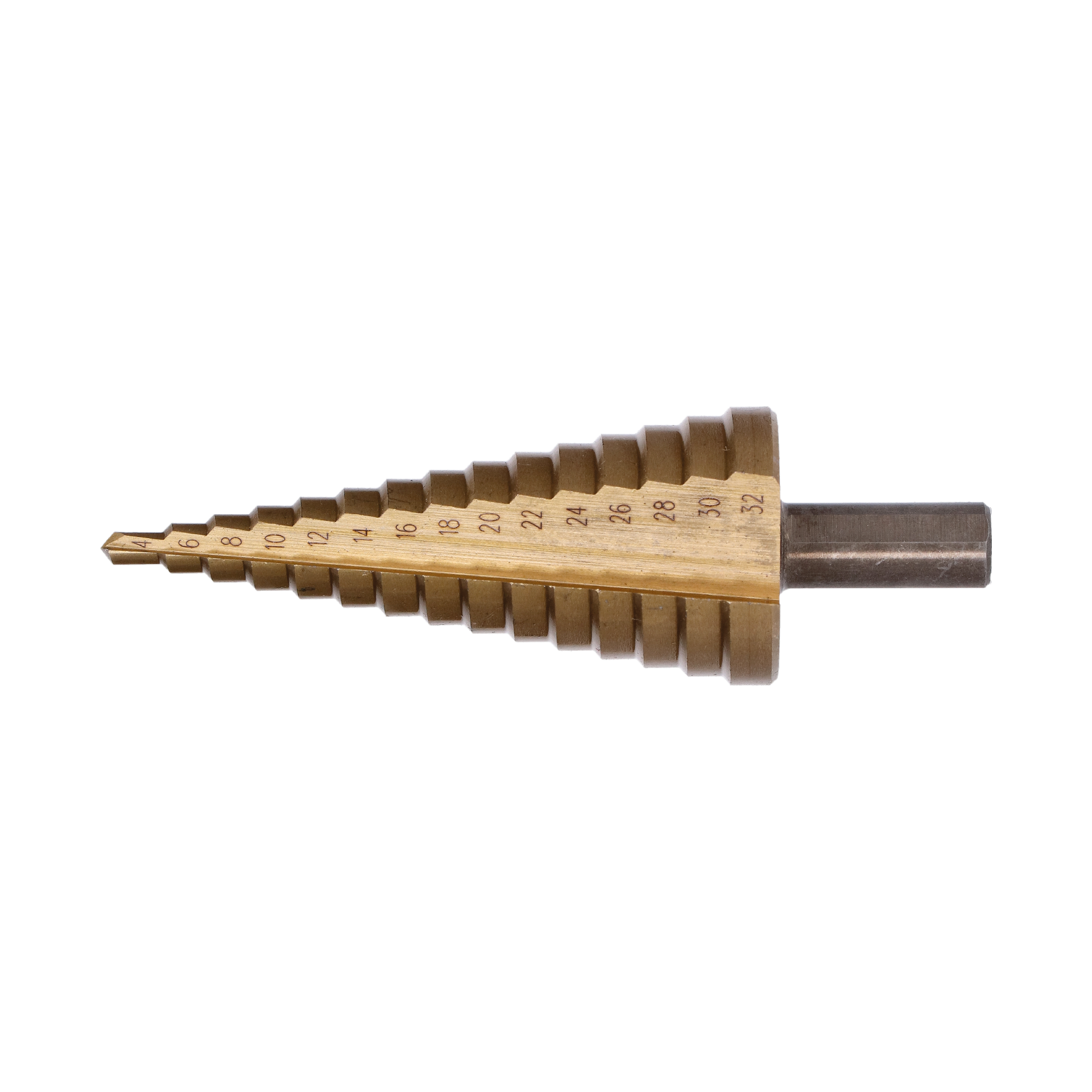 Stupňovitý kužeľový vrták HSS 4341 TiN 4 - 32 mm