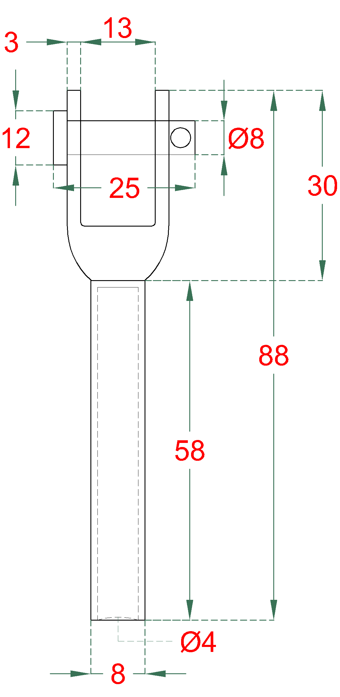 Lisovací úchyt pre lanko ø 4 mm, brúsená nerez AISI 304