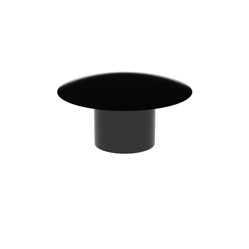 Vnútorná krytka guľatá ø 13 mm, otvor ø 6 mm, čierna, plast