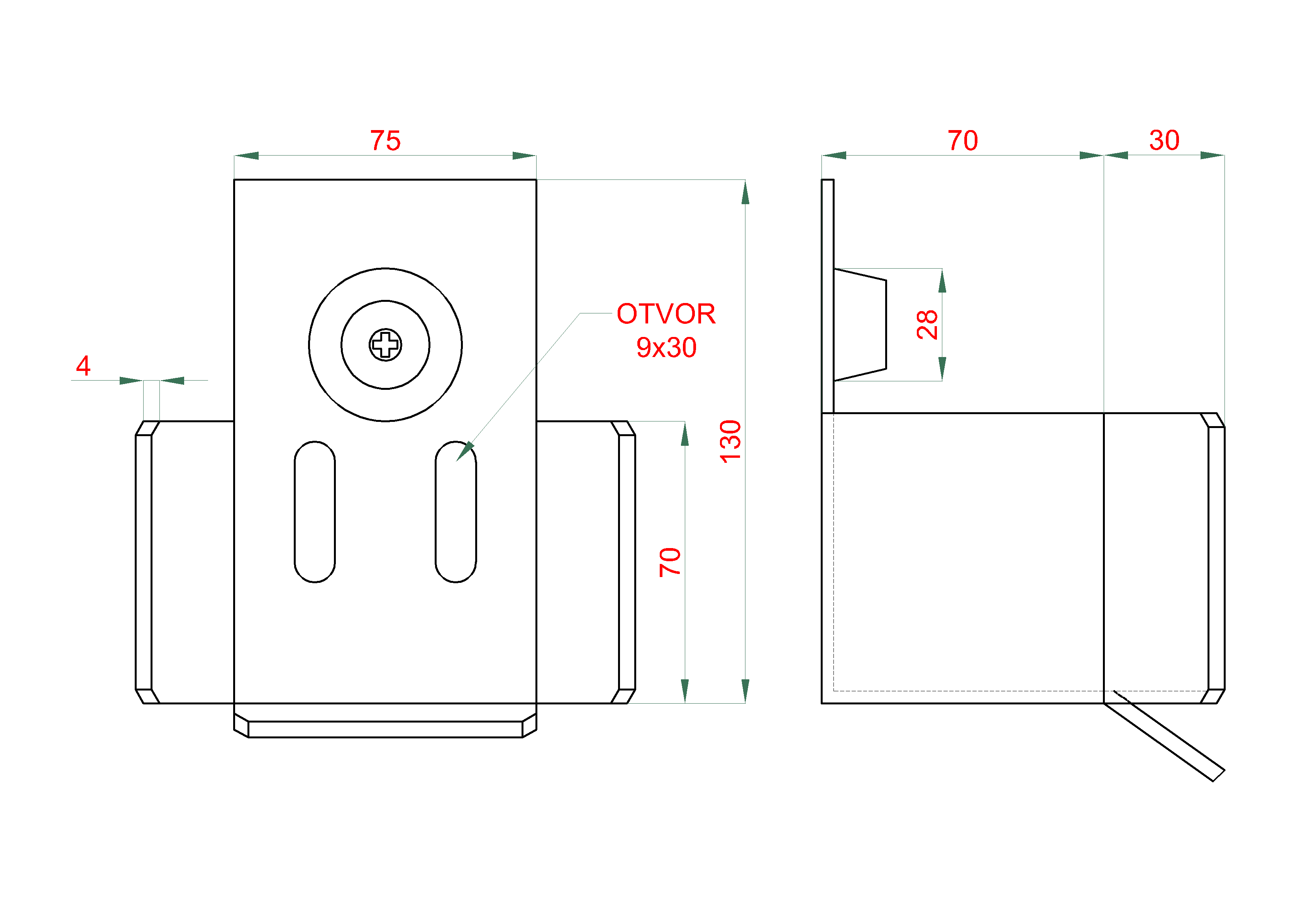 Samonos do 230 kg, profil 60 x 60 x 6000 mm, Zn