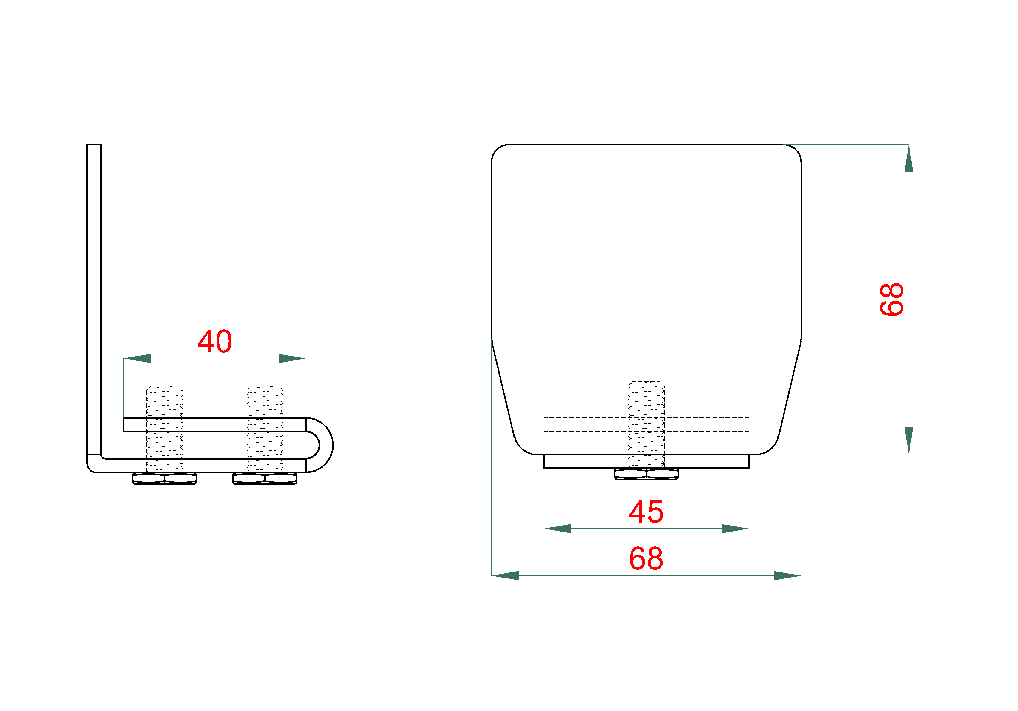 Samonos do 300 kg, profil 69 x 69 x 6000 mm, Zn