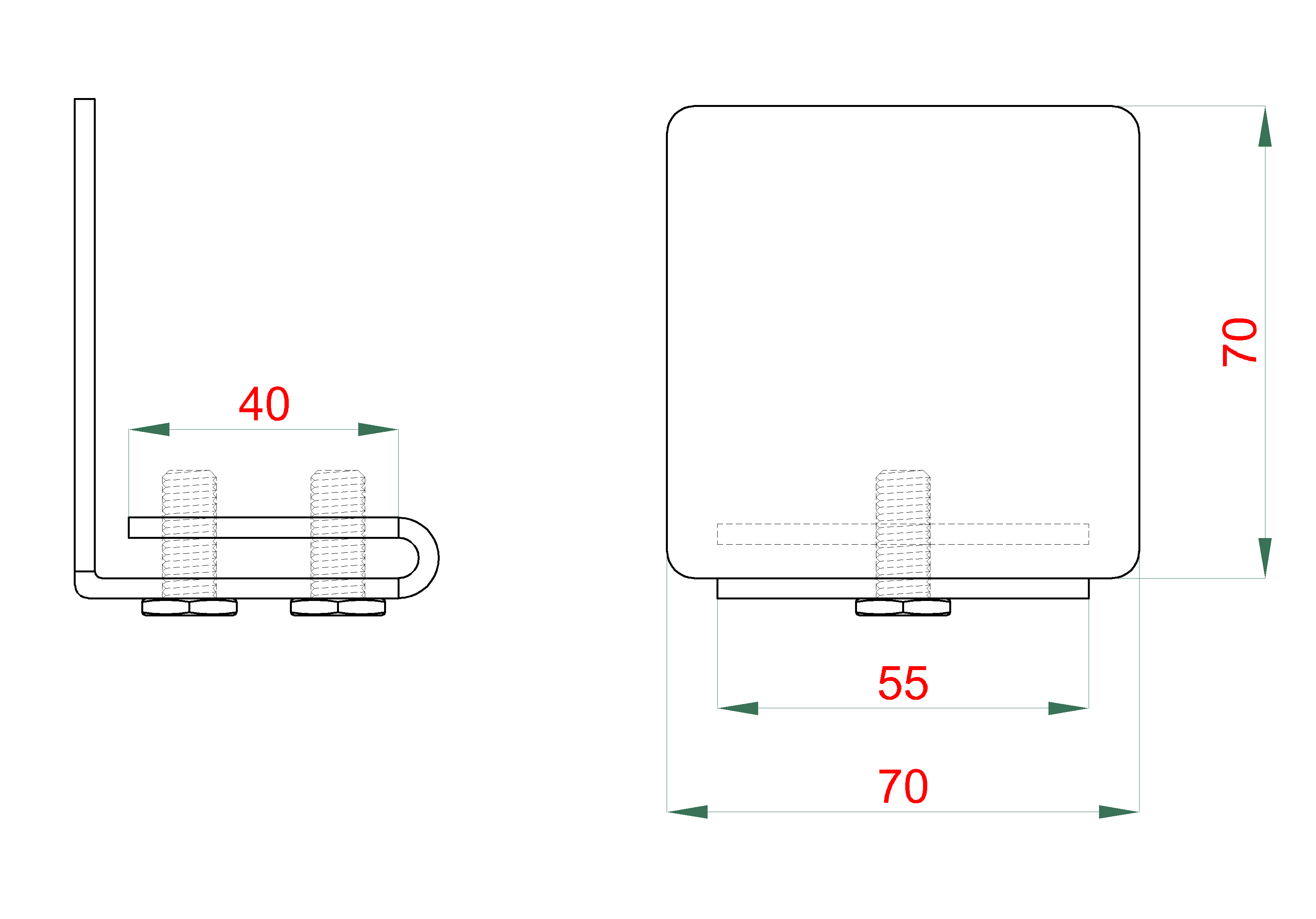 Samonos do 300 kg, profil 70 x 70 x 6000 mm, Fe