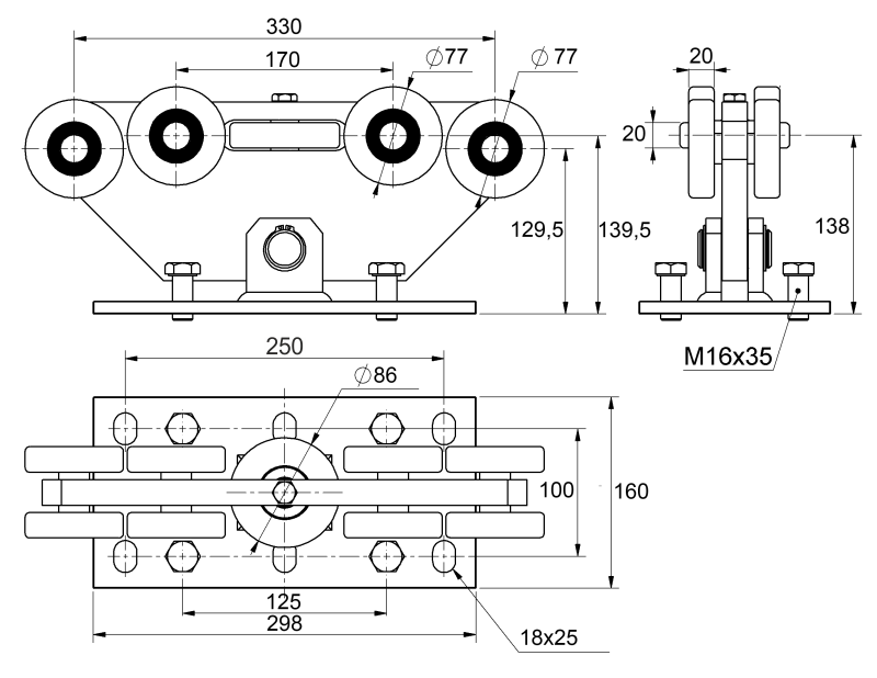 MEDIO-9 samonos do 550 kg, profil 98 x 98 x 6000 mm, Zn