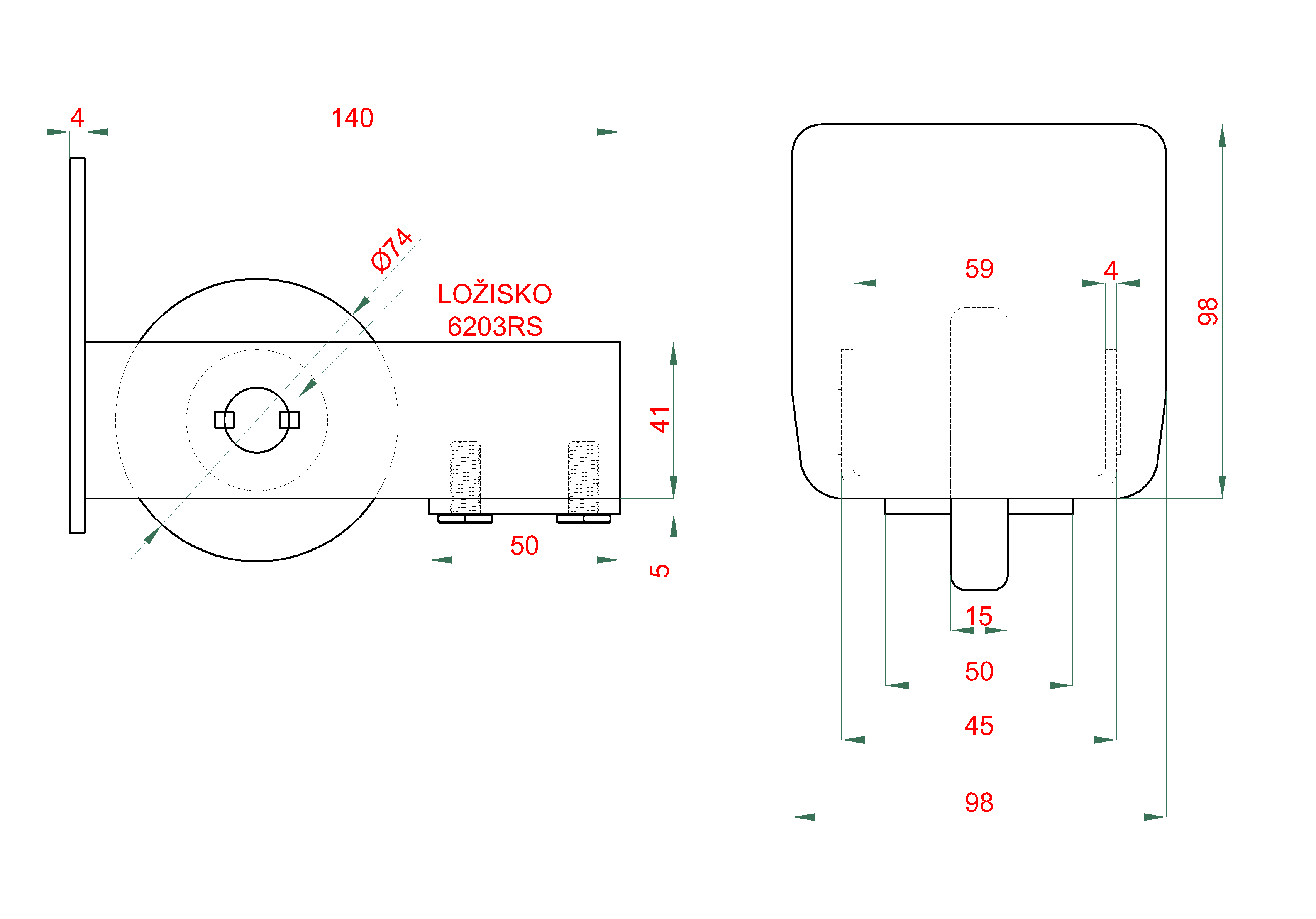 MEDIO-9 samonos do 550 kg, profil 98 x 98 x 6000 mm, Zn