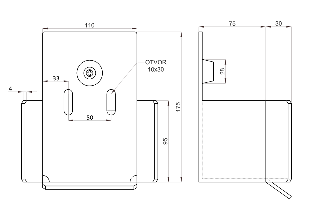 Samonos do 500 kg, profil 80 x 85 x 6000 mm, Zn