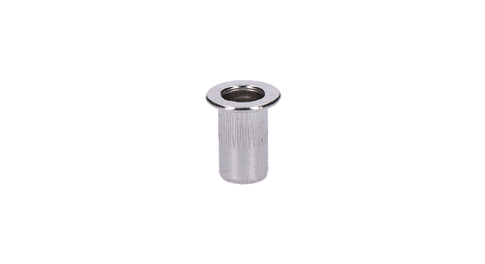 AISI 304 nitovacia matica M4, rýhovaný driek, L = 12,2 mm