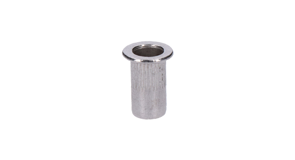AISI 304 nitovacia matica M5, rýhovaný driek, L = 15 mm