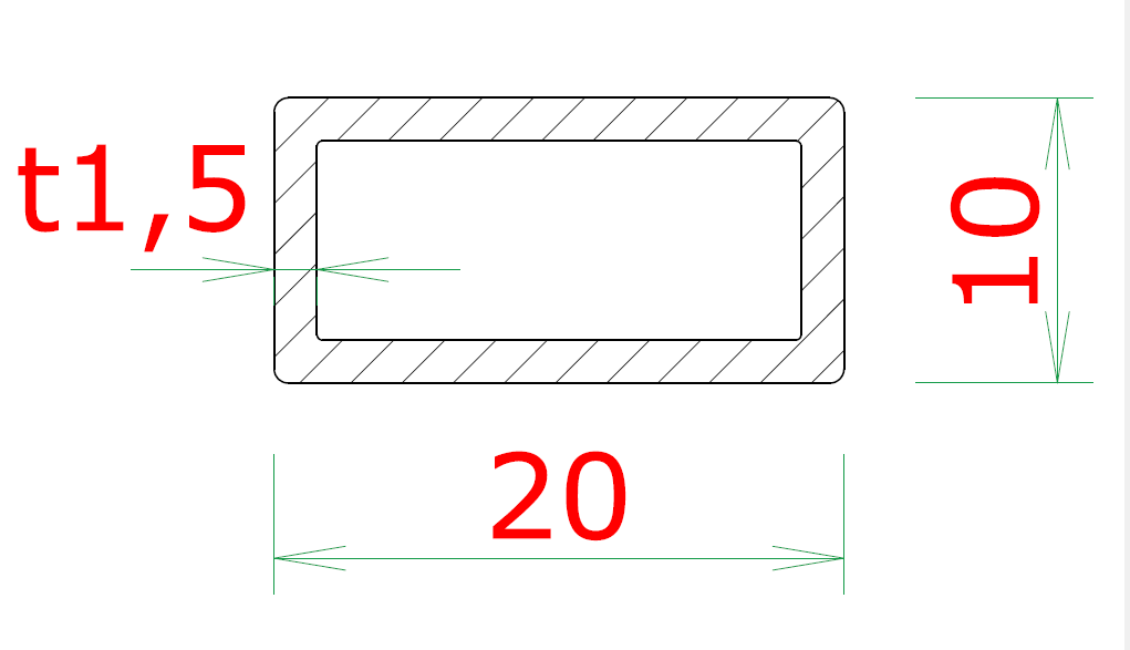 DOPREDAJ profil 20 x 10 x 1,5 x 2000 mm, brúsená AISI 304