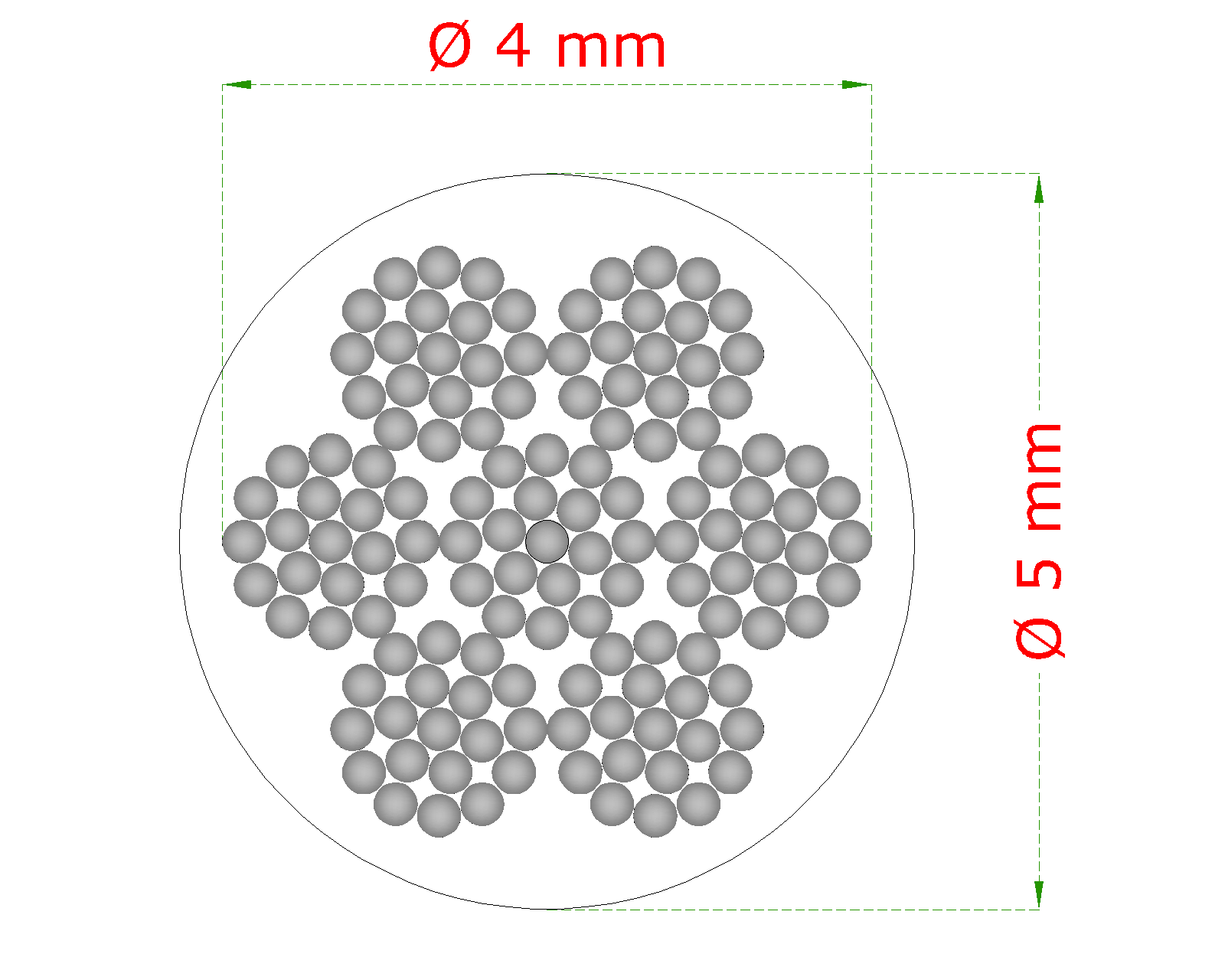 Oceľové lanko ø 4 mm (7 x 19 dr.) pozink s PVC obalom