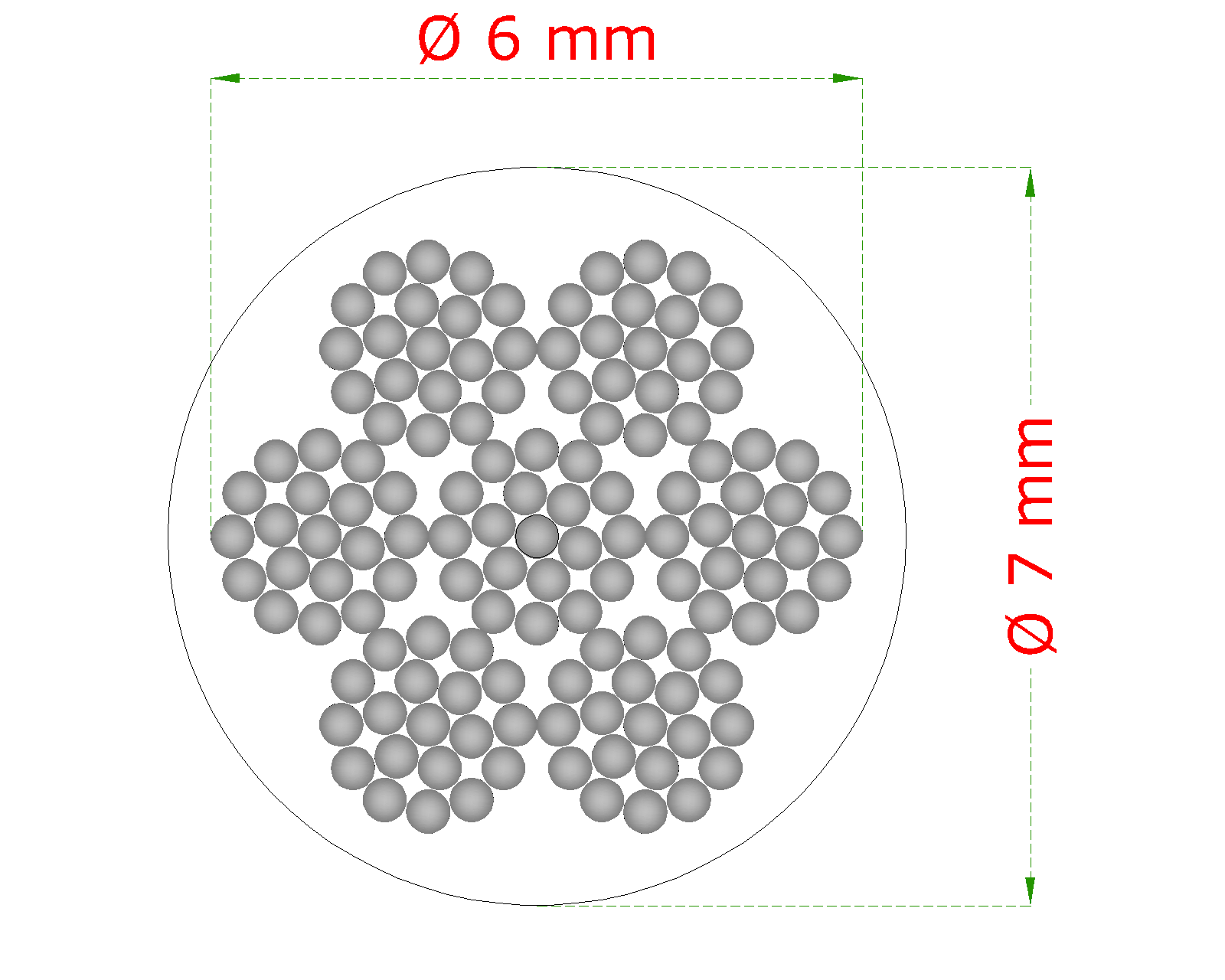 Oceľové lanko ø 6 mm (7 x 19 dr.) pozink s PVC obalom