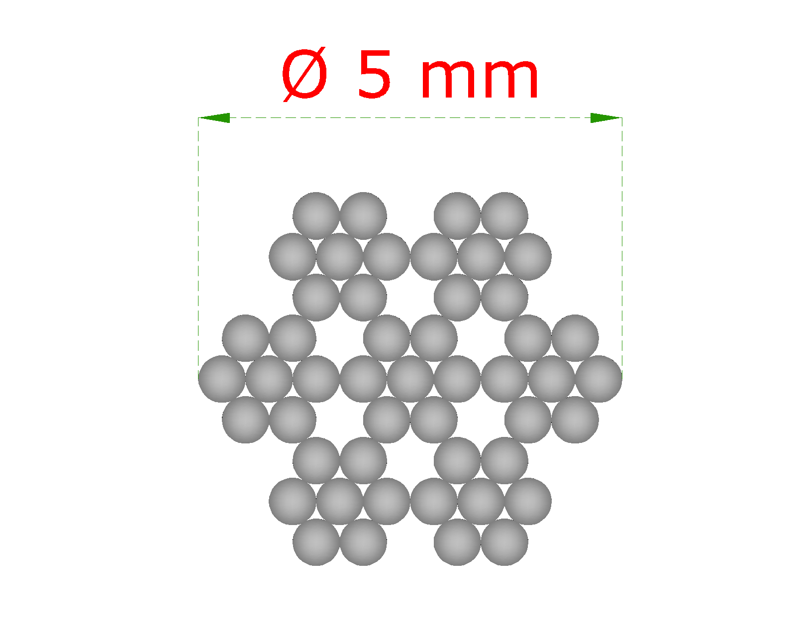 Oceľové lanko ø 5 mm (7 x 7 dr.) galvanický pozink