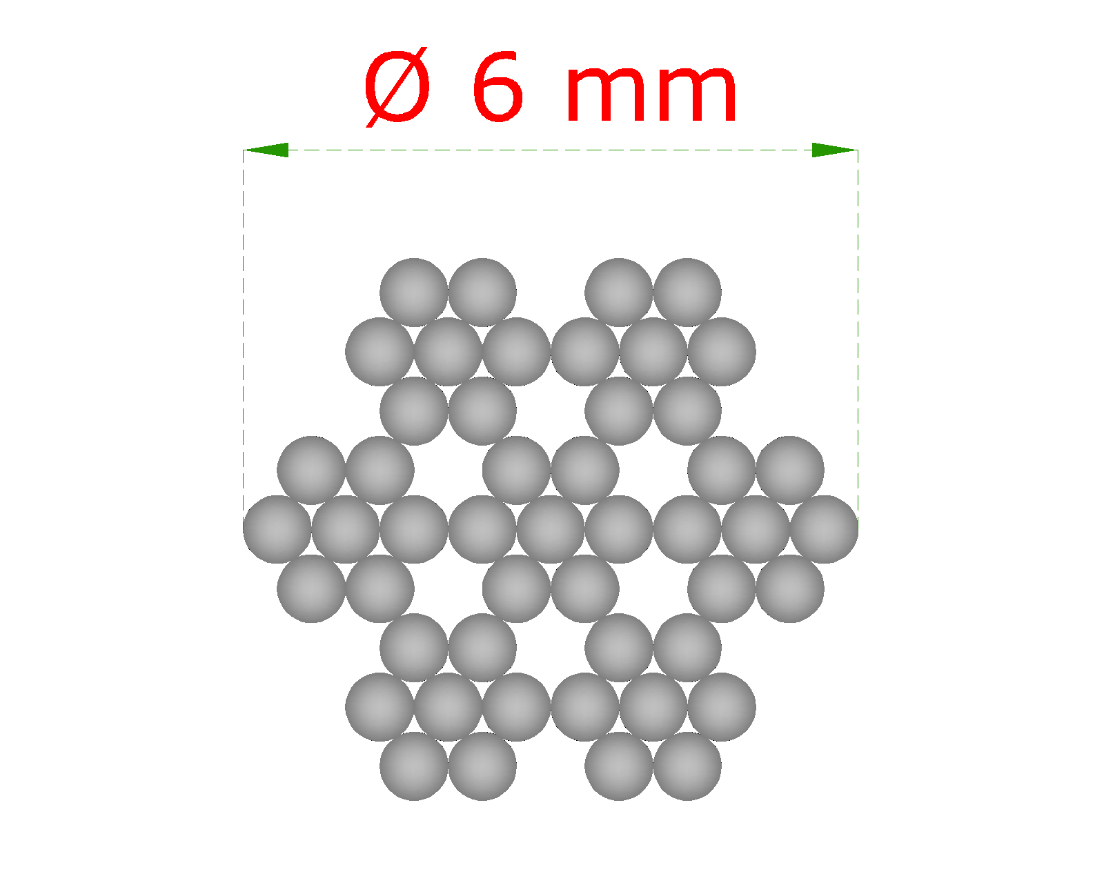 Oceľové lanko ø 6 mm (7 x 7 dr.) galvanický pozink