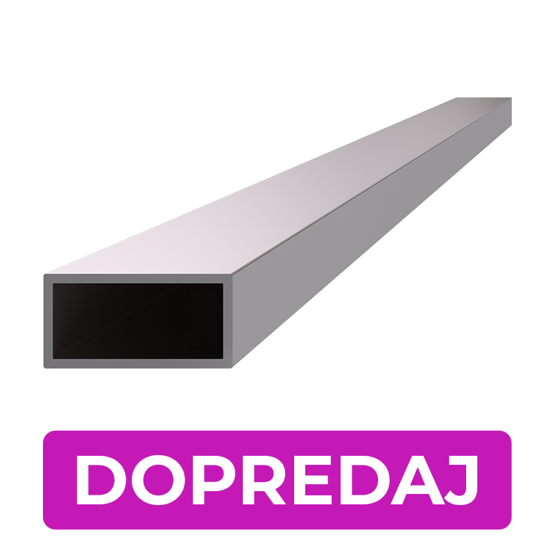 DOPREDAJ profil 40 x 20 x 2 x 1000 mm, brúsená AISI 304
