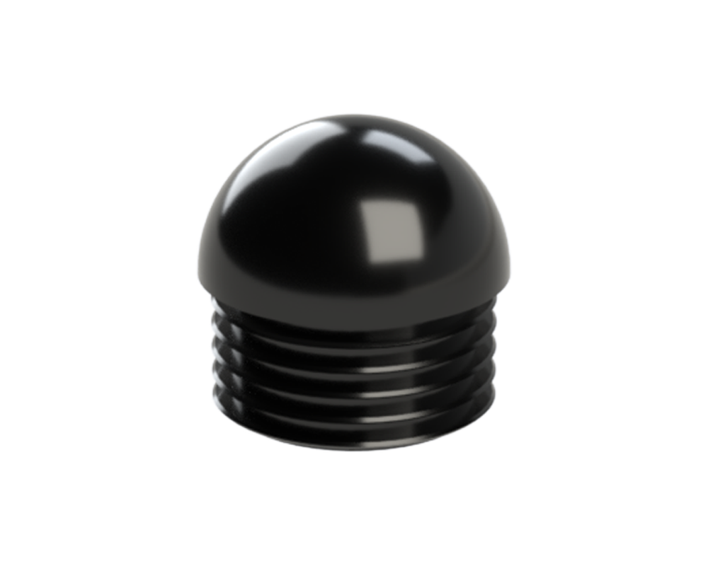 Vnútorná krytka pologuľatá ø 42,4 mm, plastová, čierna