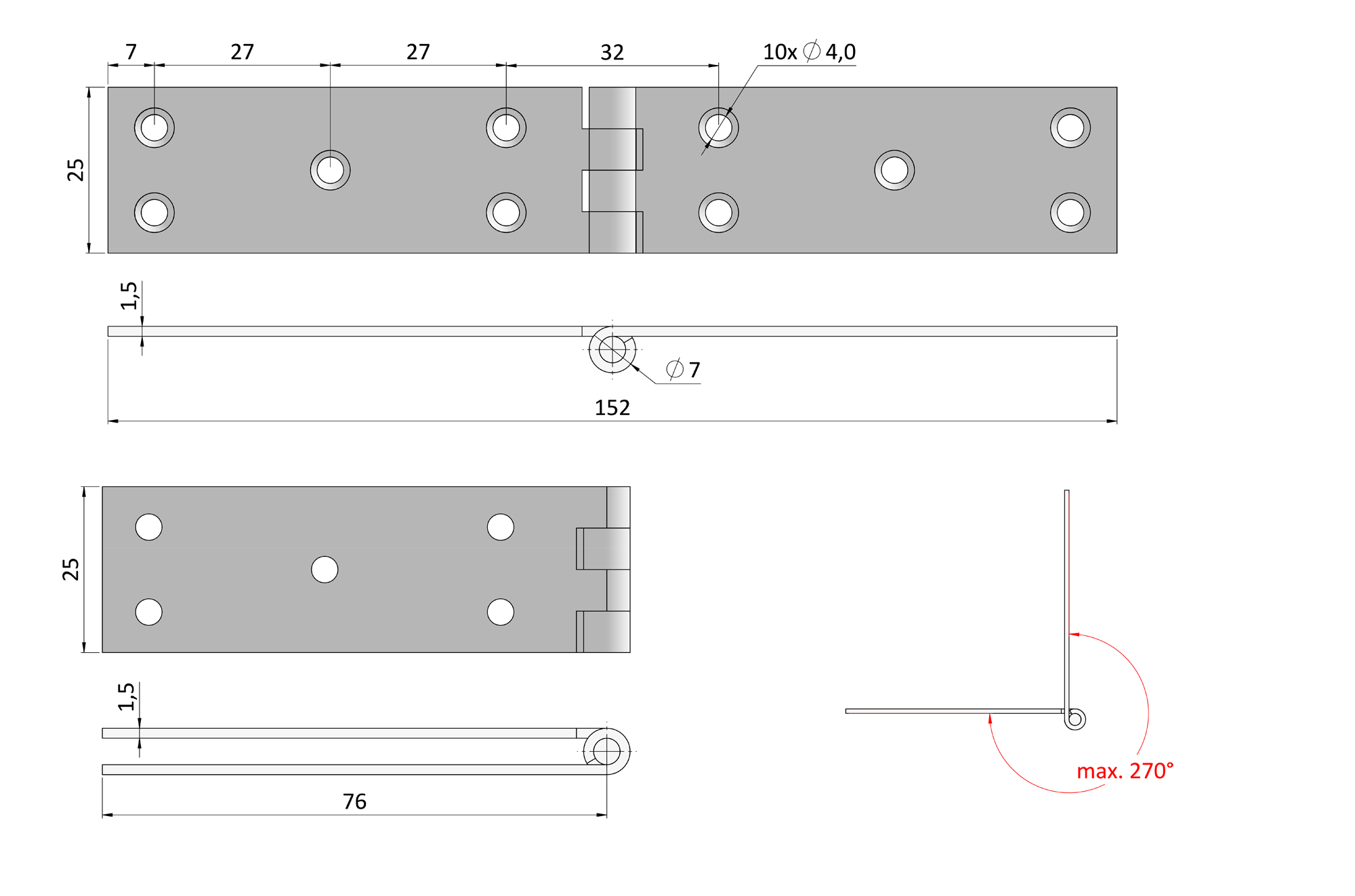 Záves pásový 152 x 25 mm žltý zinok