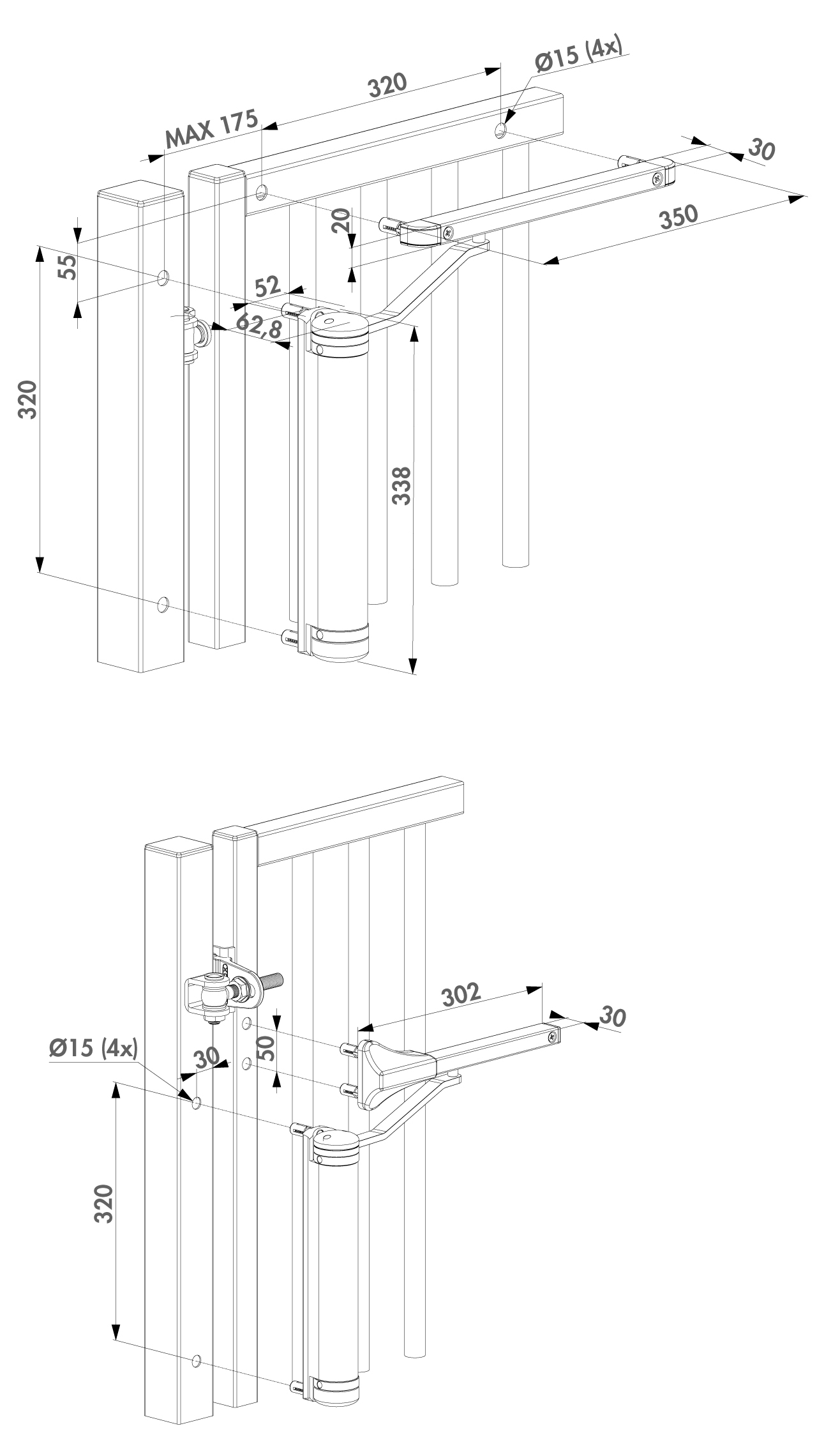 Hydraulický zatvárač, pre krídlo do 75 kg / 1,1 m, RAL 9005