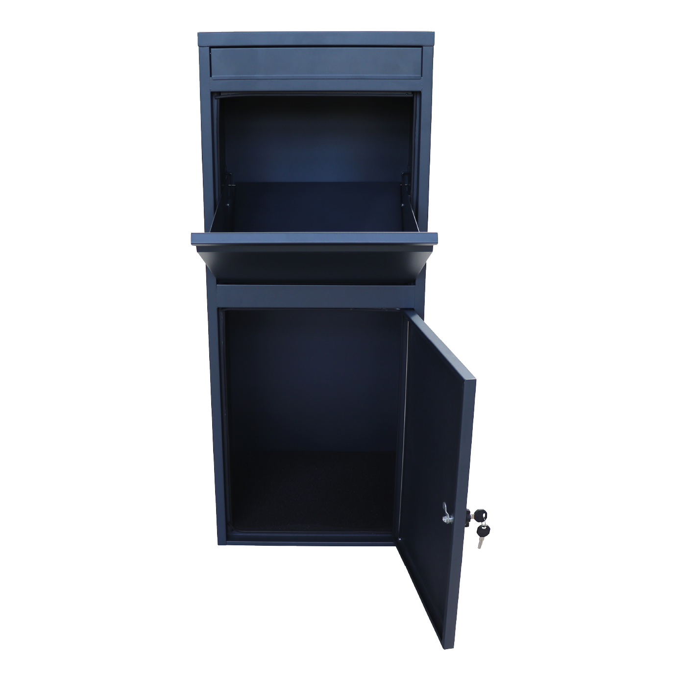 Box na balíky s prepadovou lištou, H = 1020 mm, RAL 7016