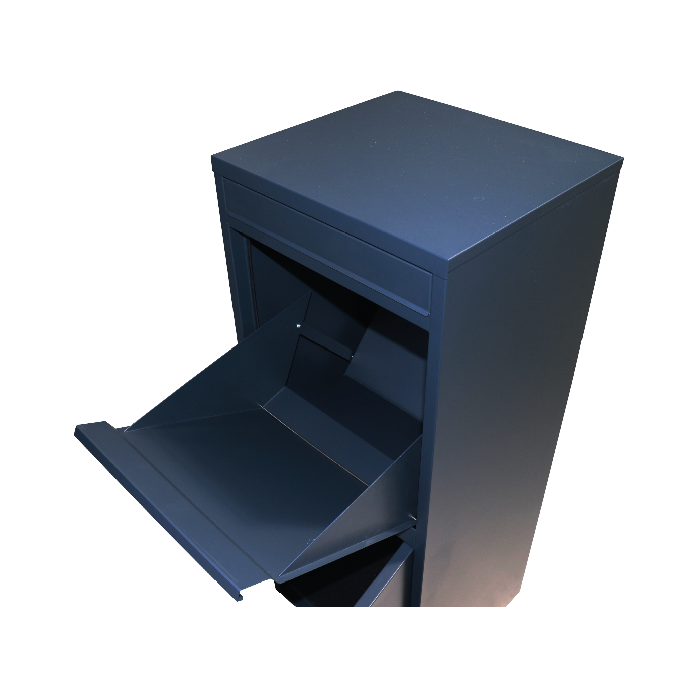 Box na balíky s prepadovou lištou, H = 1020 mm, RAL 7016