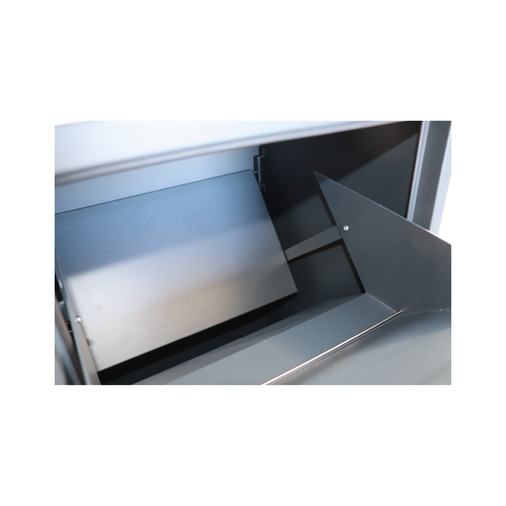 Box na balíky s prepadovou lištou, H = 1020 mm, RAL 7016