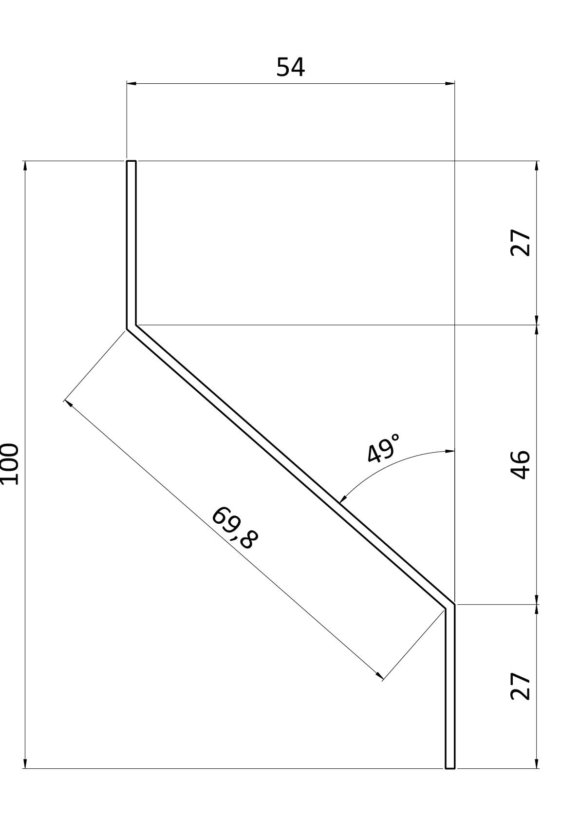 Z profil lamela 27 x 46 x 27 x 1,5 x 2000 mm, pozink