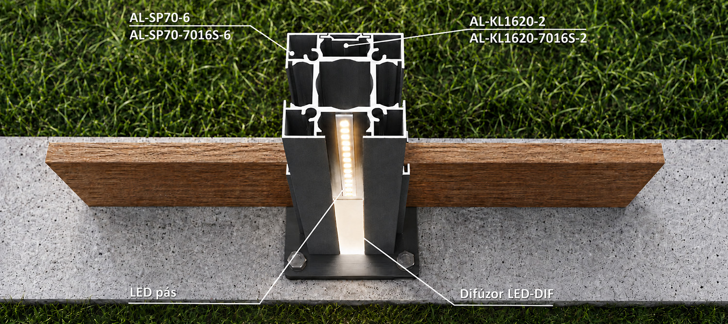 Difúzor pre LED, určený pre profil AL-SP70, L = 2000 mm