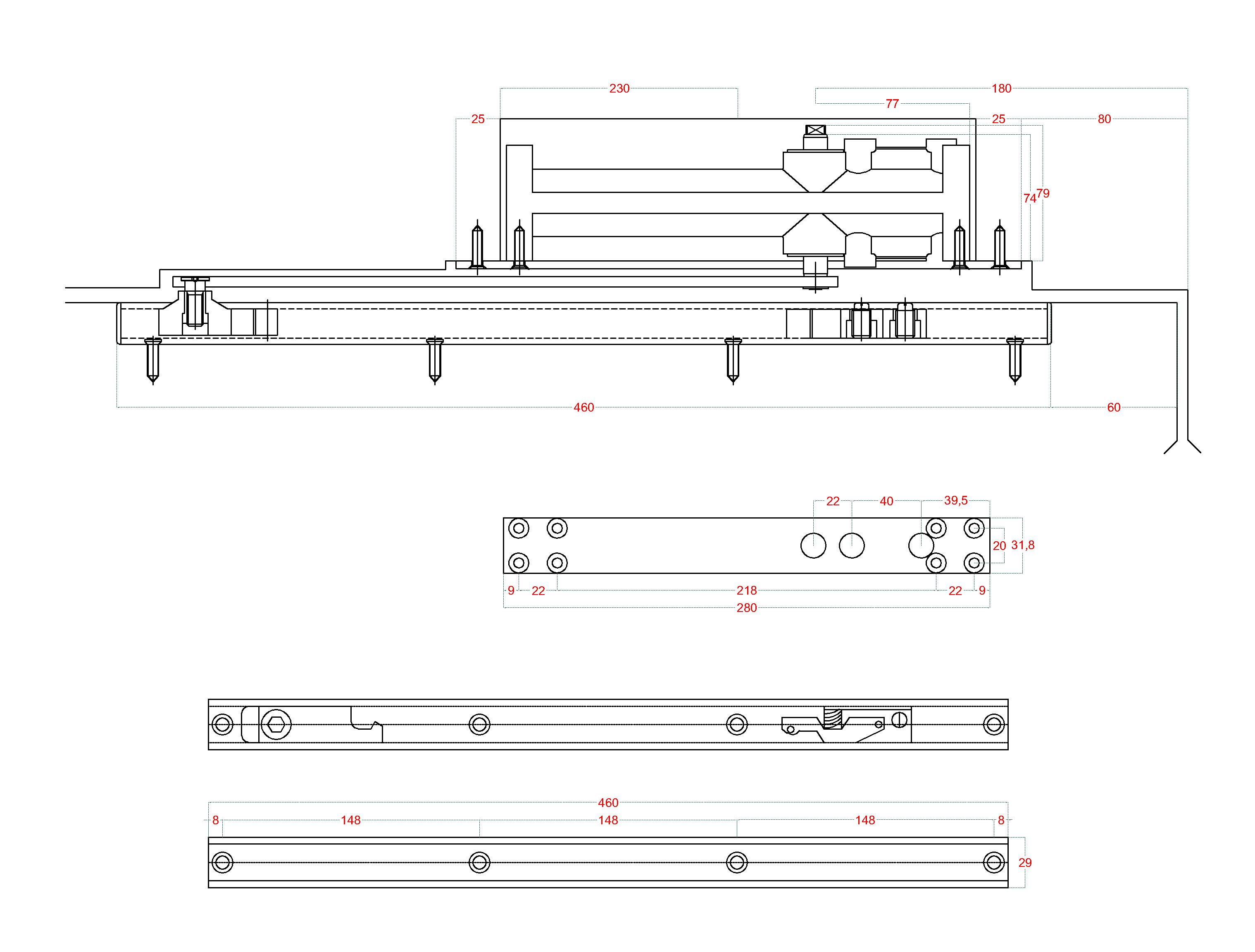DOPREDAJ!Skrytý hydraulický zatvárač, dvere 1200 mm, 65 kg, Al, šedá