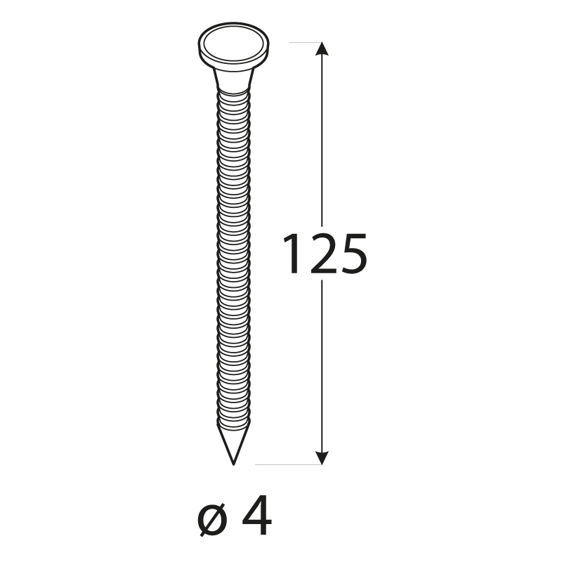 DOPREDAJ Kliniec tesársky ANCHOR vrúbkovaný, 4 x 125 mm, pozink