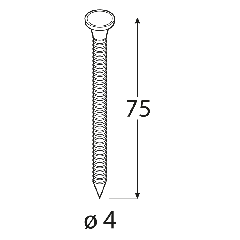 DOPREDAJ Kliniec tesársky ANCHOR vrúbkovaný, 4 x 75 mm, pozink