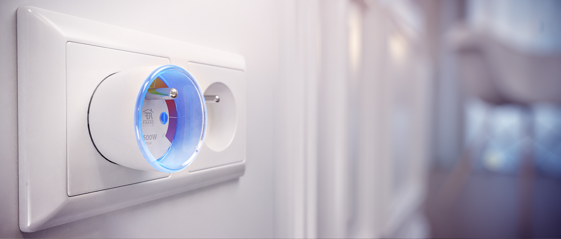 FGWPE-102 ZW5 YUBI inteligentná zásuvka FIBARO s meraním (2,5 kW) LED