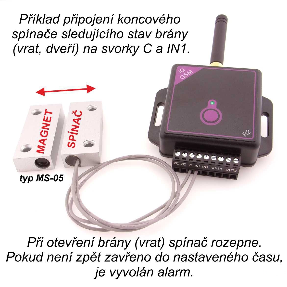 GSM kľúč/GSM relé iQGSM-R2 s alarmom, počet užívateľov 6