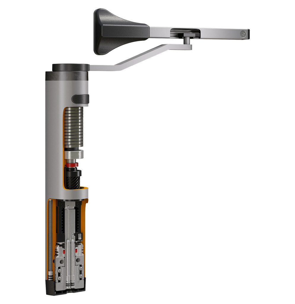 Hydraulický zatvárač s klznou lištou, do 150 kg, Silver