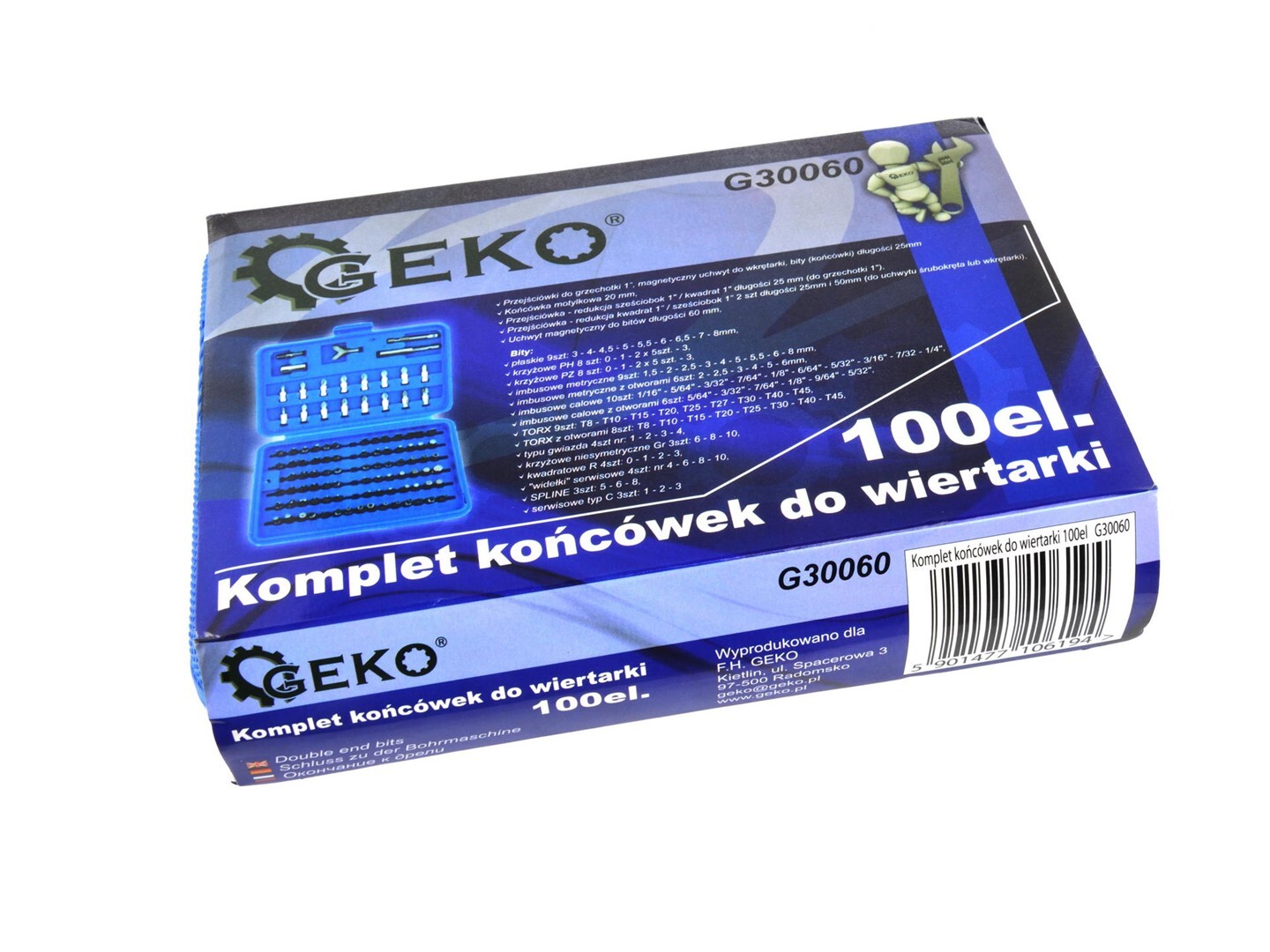 100 dielna sada skrutkovacích bitov 1/4