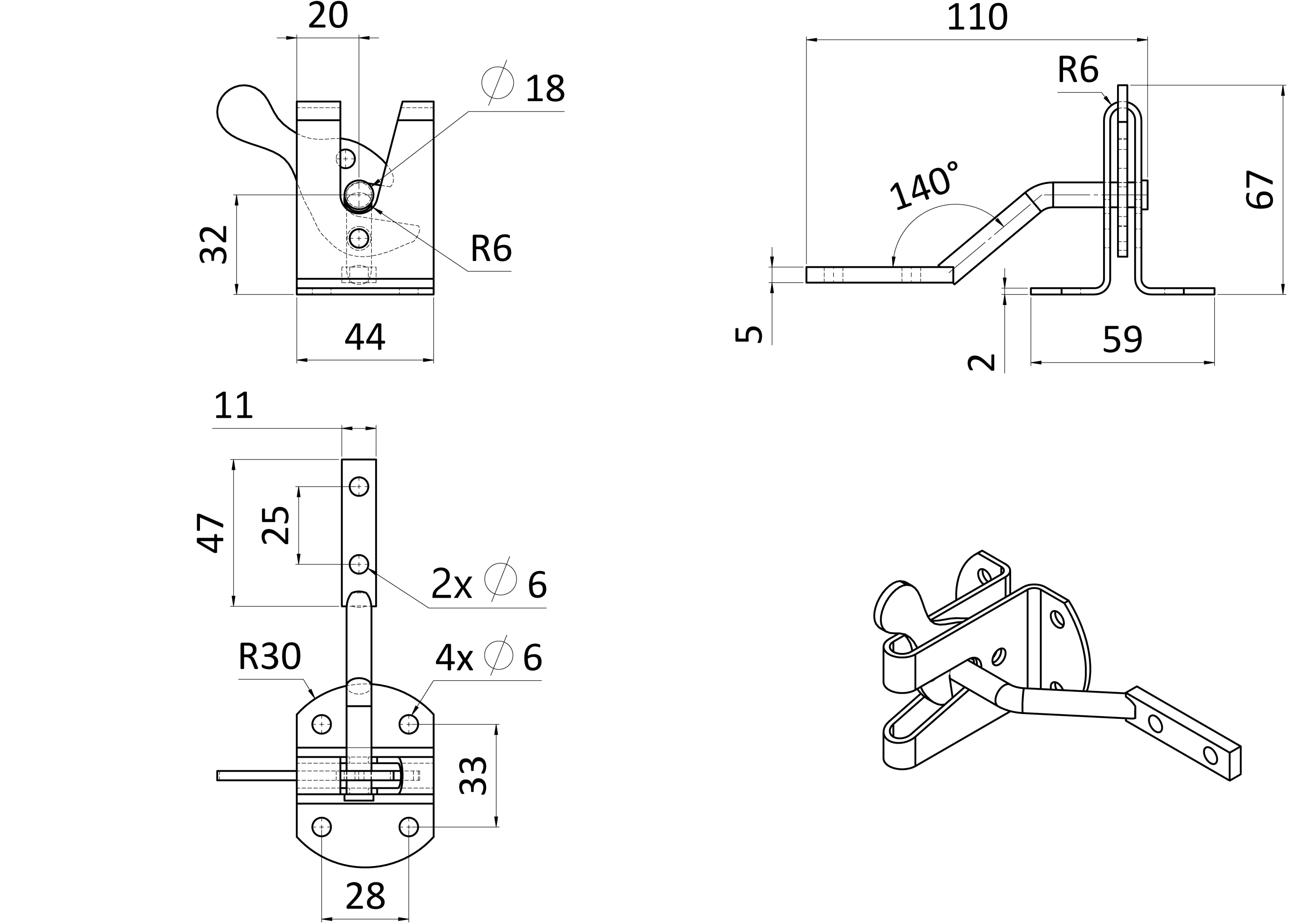 Mechanický gravitačný zámok (záklop), pozinkovaný