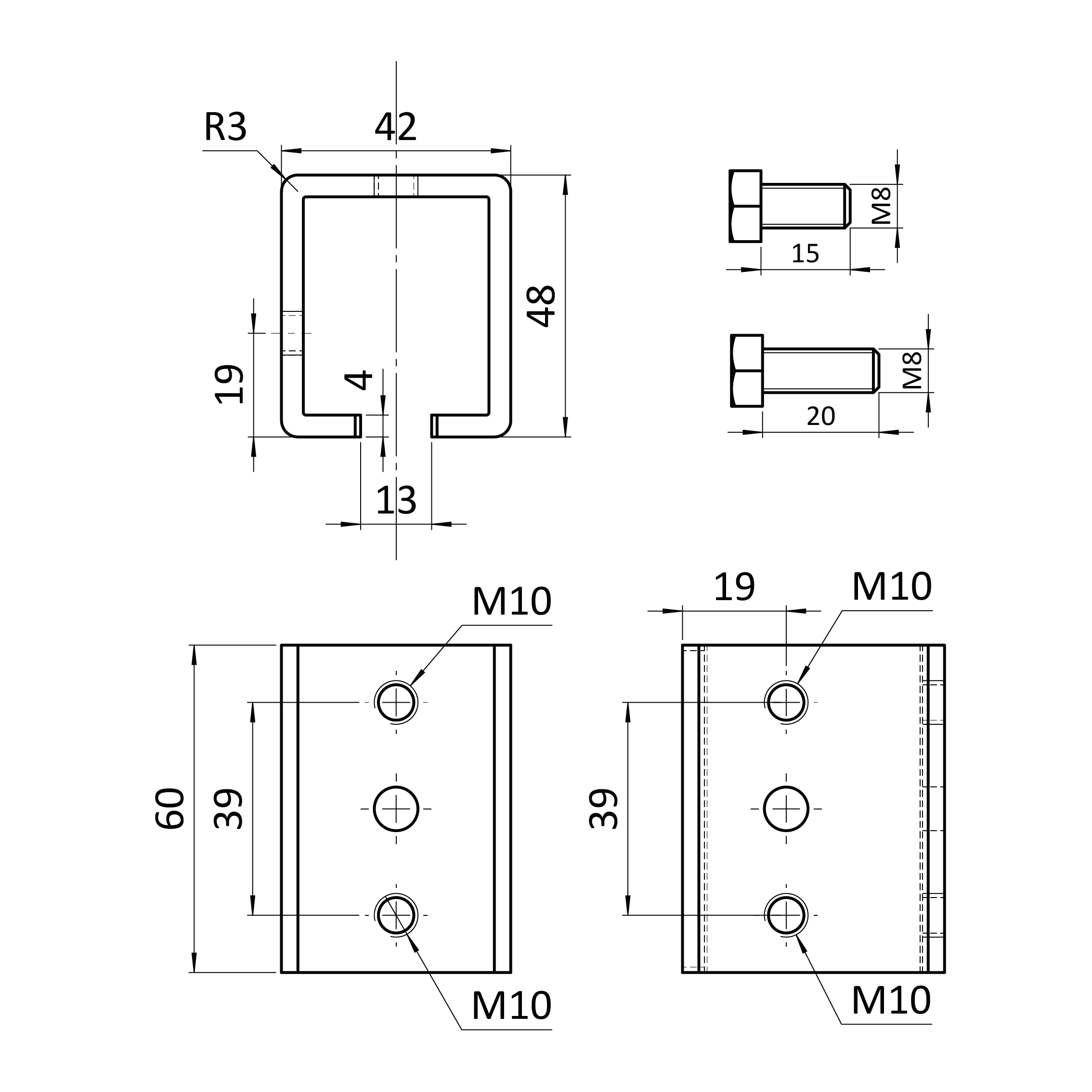 Spojka pre profil C920P závesného systému KVN gate systems