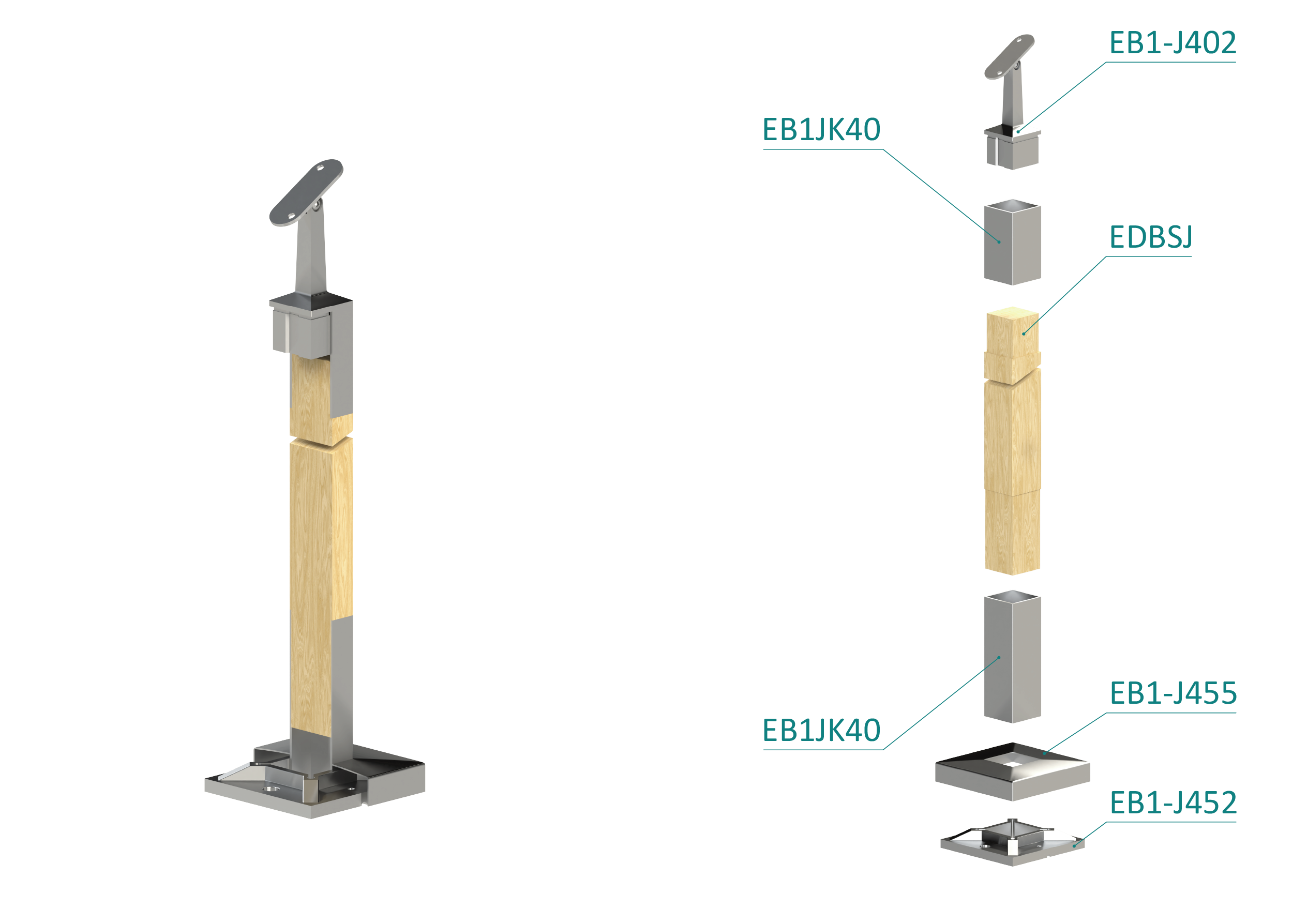 Drevený stĺp, vrchné kotvenie, bez výplne