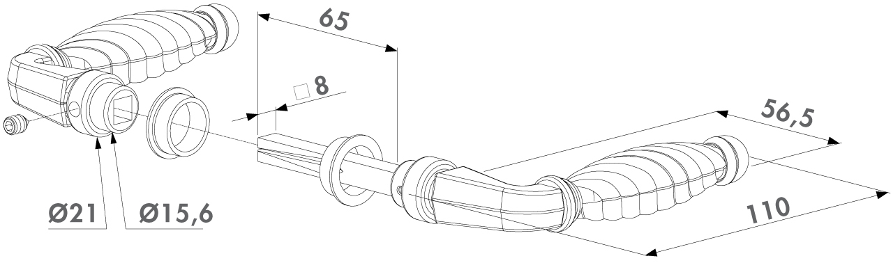 LOCINOX® 3006FAD16 kľučka, zamak, čierna