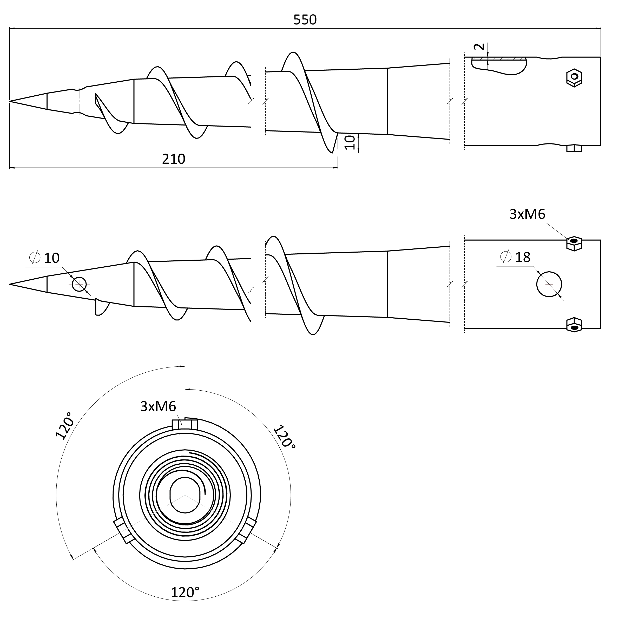 Zemný vrut, ø 60 mm, žiarový pozink