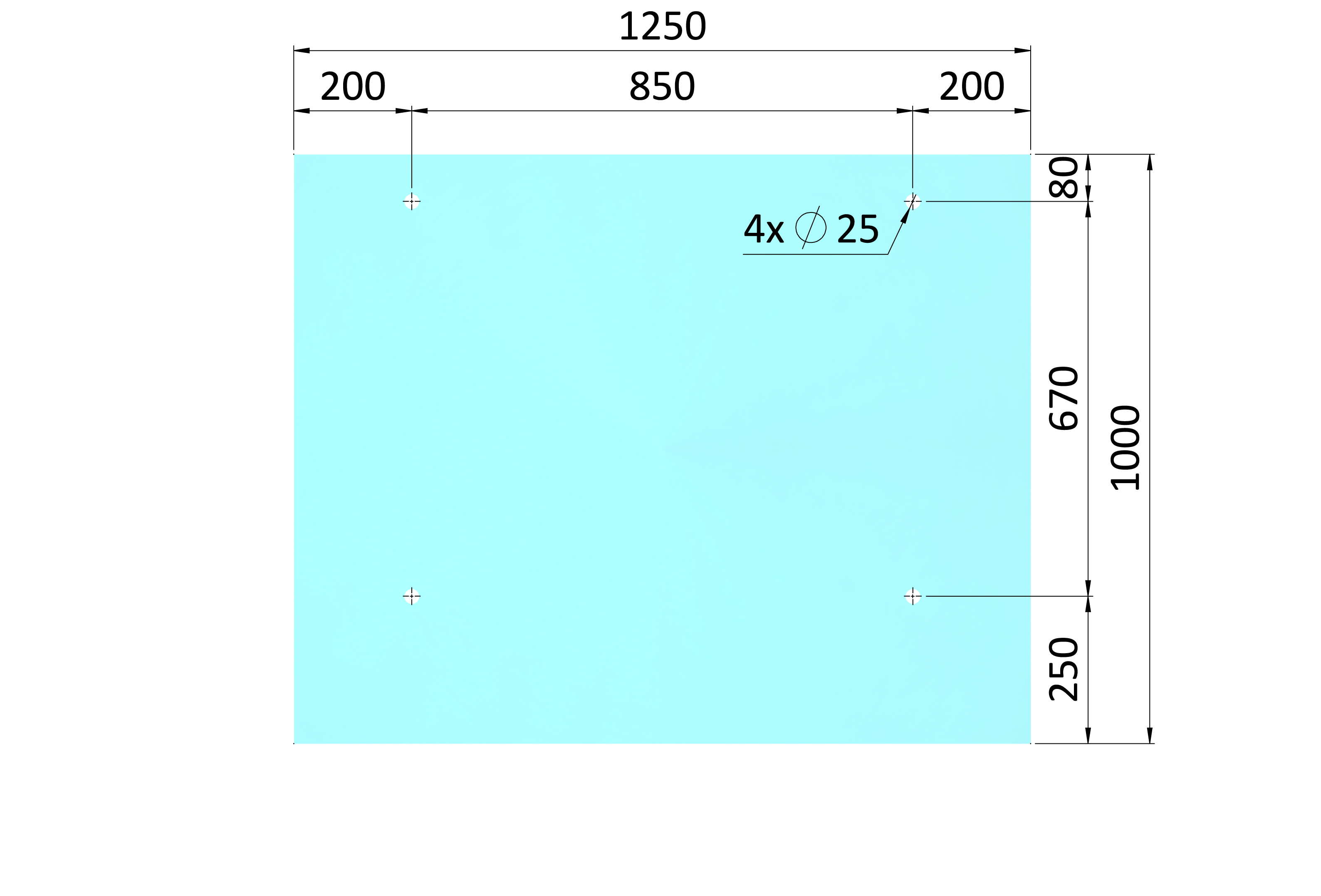 Transparentné ESG/VSG sklo, 1000 x 1250 x 12,76 mm