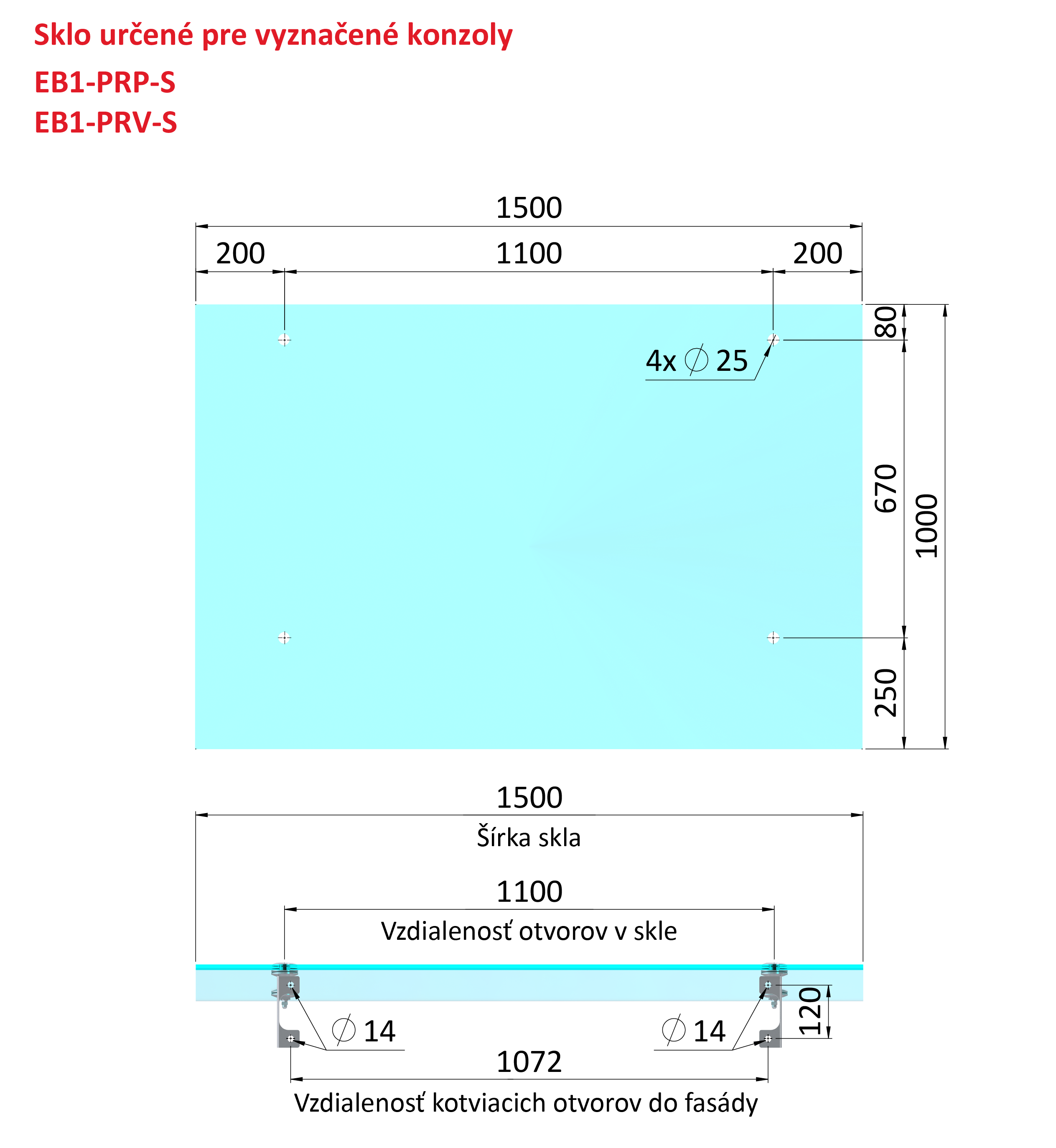 Transparentné ESG/VSG sklo, 1000 x 1500 x 12,76 mm