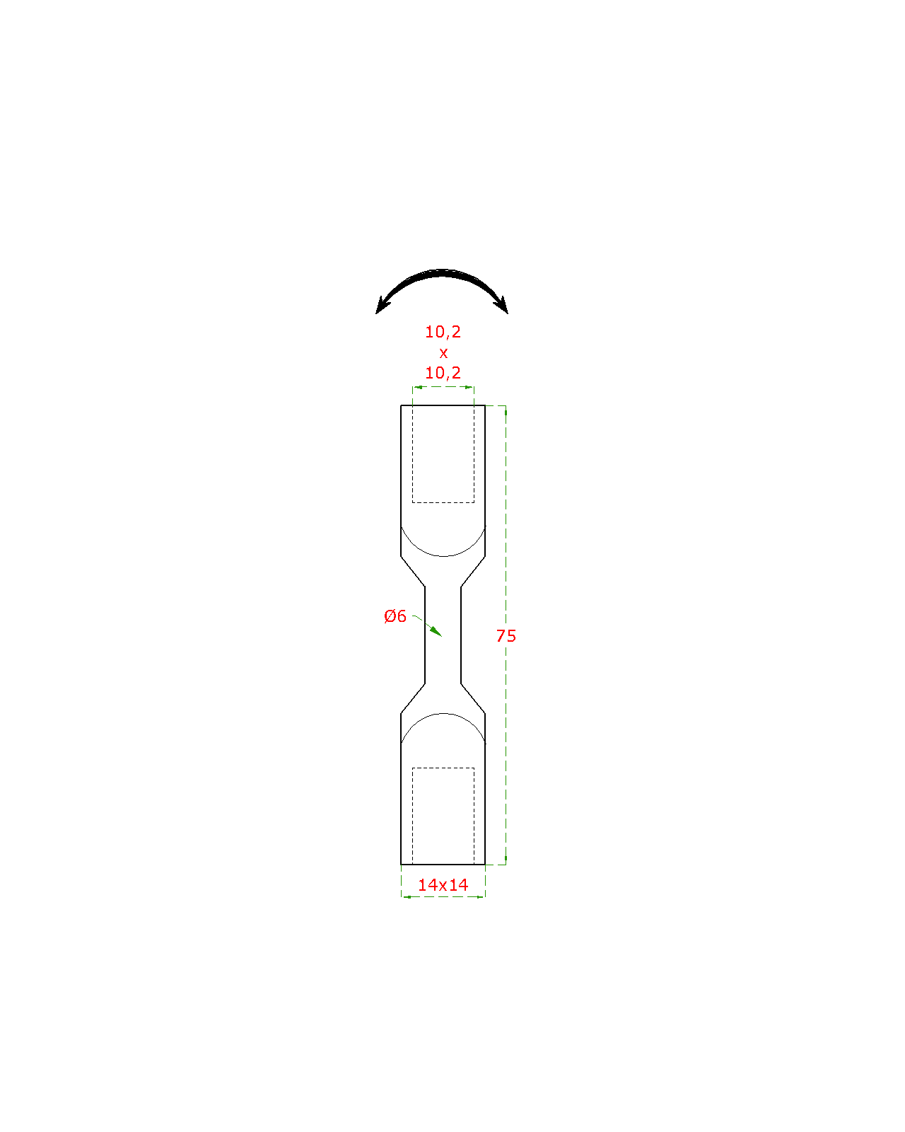 Spoj na ohnutie na tyč 10 x 10 mm, brúsená nerez AISI 304