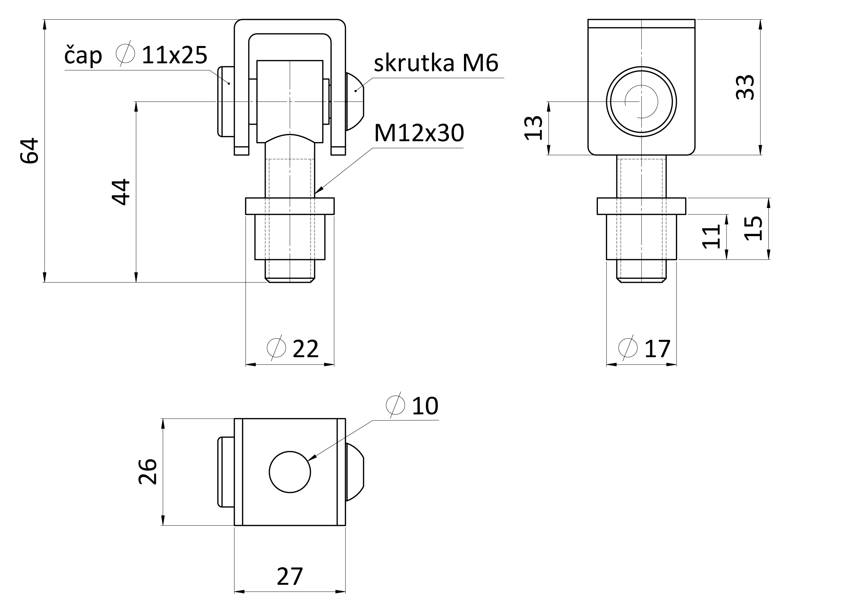 Navárací záves M12, 90°, nastaviteľný 1D, brúsená AISI 304