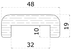 Drevený profil 48 x 19 x 3000 mm, buk, brúsený bez náteru