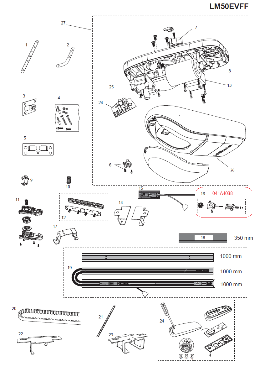 041A4038 napínací mechanizmus koľajnice