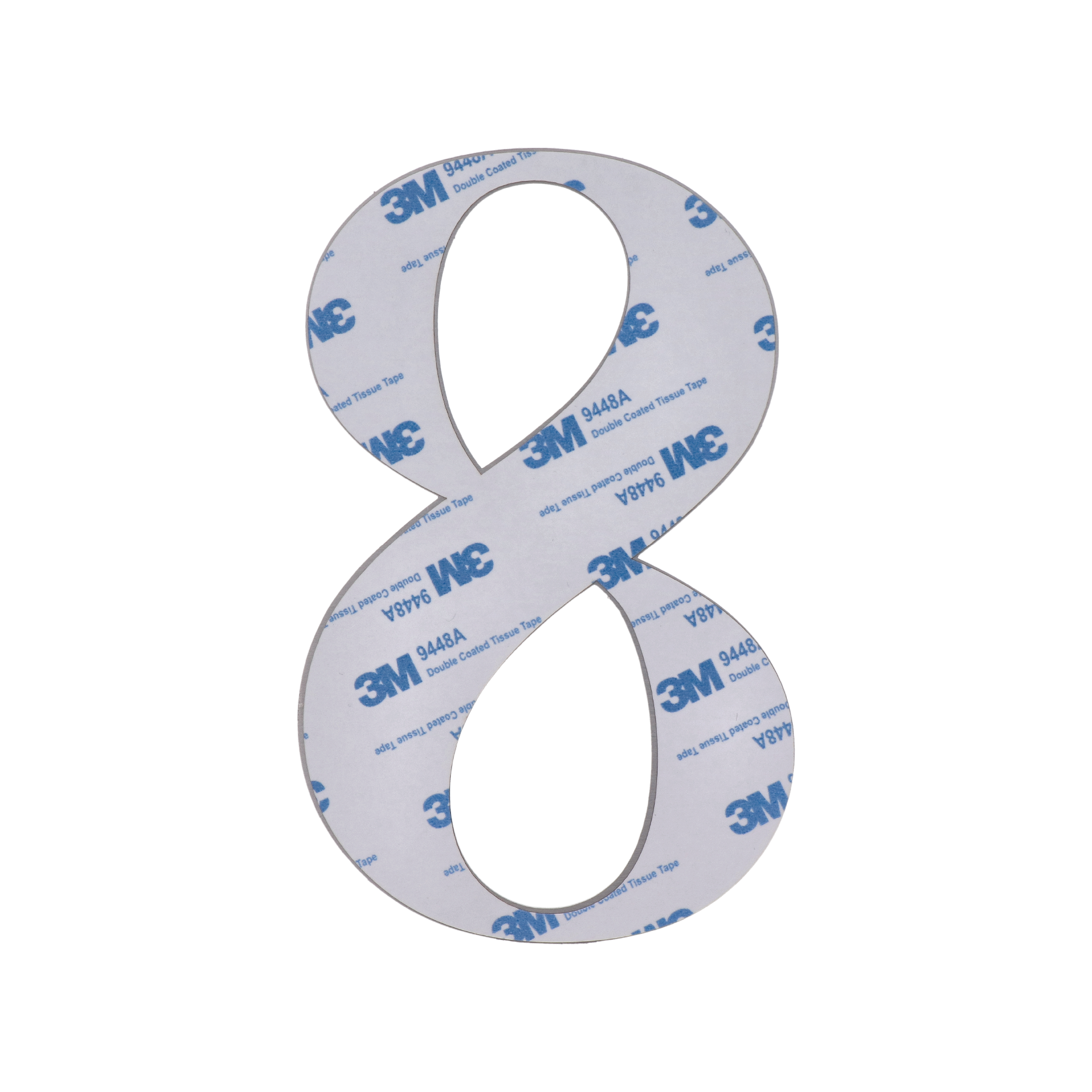 Číslo domové 8, s 3M páskou, brúsená nerez AISI 304